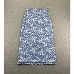 Urban Social Nordstrom Skirt Womens S Blue Ditsy Mesh Side Slit Abstract Artsy